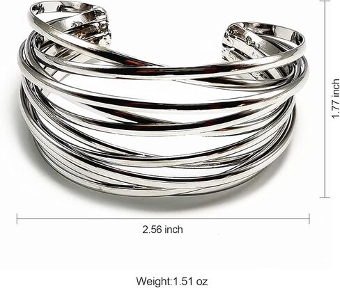 YBMYCM Chunky Gold Cuff Bracelet for Women Gold Line Web Wrist Cuff Bangle Bracelet Fashion Costume Jewelry in Kuwait