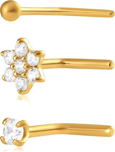 Amazon Essentials 14k Gold Nose Pin Set (previously Amazon Collection) in Saudi Arabia