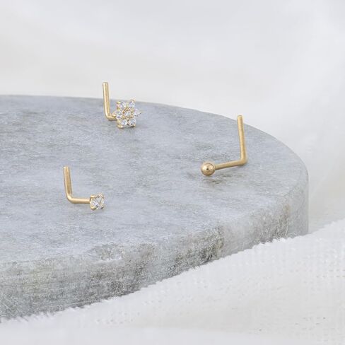 Amazon Essentials 14k Gold Nose Pin Set (previously Amazon Collection) in Saudi Arabia