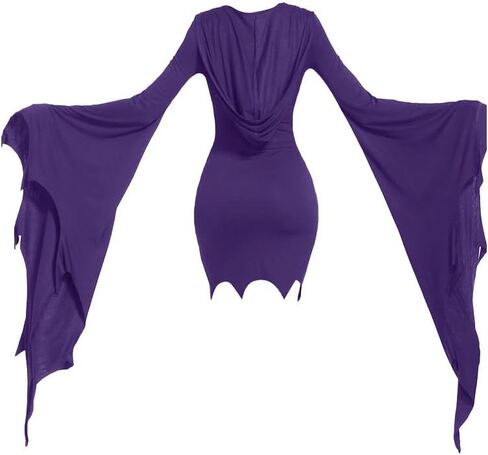 Mingyuezai Women Scream Costume Witch Bat Sleeve Long Dress Halloween Gothic Costume in Saudi Arabia