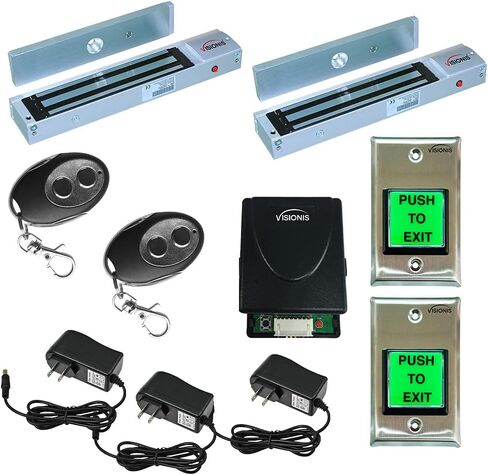 Visionis FPC-5020 طقم قفل كهرومغناطيسي للتحكم في الوصول ببابين 1200 رطل مع جهاز استقبال لاسلكي ونظام قفل مغناطيسي عن بعد in Kuwait