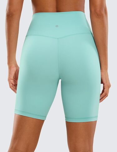 CRZ YOGA Womens Brushed Naked Feeling Biker Shorts 8'' - High Waist Matte Soft Workout Spandex Shorts in Saudi Arabia