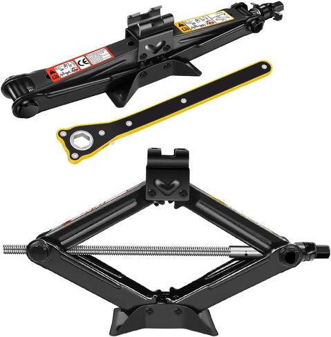 Scissor Lift Jack 2 Ton Portable Tire Jack Small Car Jack Kit with Saving Ratchet Wrench Tire Change Kit Tool for Car SUV MPV 4" to 15" Height Range Black in Saudi Arabia