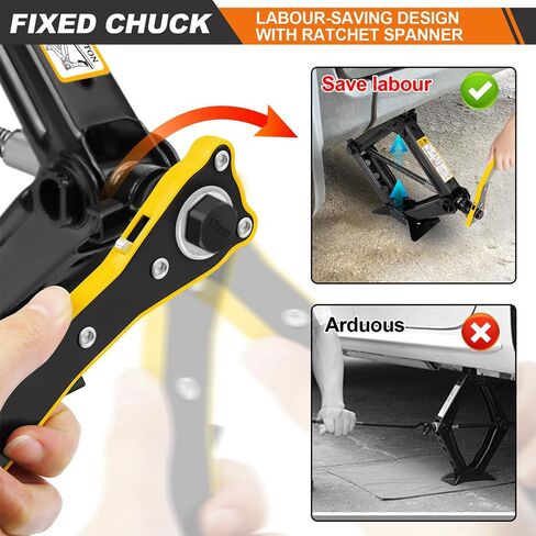 Scissor Lift Jack 2 Ton Portable Tire Jack Small Car Jack Kit with Saving Ratchet Wrench Tire Change Kit Tool for Car SUV MPV 4" to 15" Height Range Black in Saudi Arabia