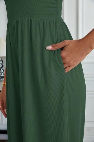 HELYO Women's One Piece Outfit Jumpsuits Dressy Casual Outfits Sleeveless Mock Neck Wide Leg Pants Rompers with Pockets S79 in Saudi Arabia