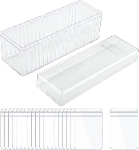 Acrylic Jewelry Organizers and Storage,Clear Jewelry Organizer and Storage with 20 Portable Anti Tarnish Jewelry Bags,Earring Holder Organizer for Earrings/Rings/Necklaces Gift for Women Girls,Clear in Saudi Arabia