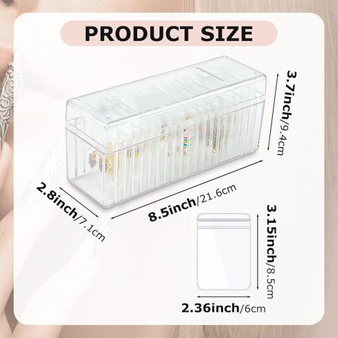 Acrylic Jewelry Organizers and Storage,Clear Jewelry Organizer and Storage with 20 Portable Anti Tarnish Jewelry Bags,Earring Holder Organizer for Earrings/Rings/Necklaces Gift for Women Girls,Clear in Saudi Arabia