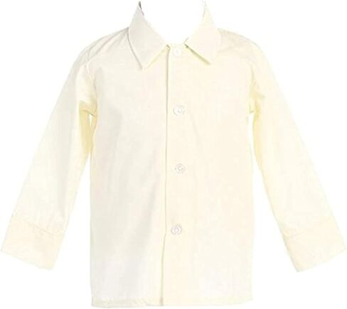 Cream Boys Dress Shirt, Collared Ivory Boys Button Down Shirt Long Sleeve Toddler, Camisas de Vestir de Bebes Boy Colorcrema in Saudi Arabia