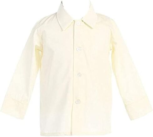 Cream Boys Dress Shirt, Collared Ivory Boys Button Down Shirt Long Sleeve Toddler, Camisas de Vestir de Bebes Boy Colorcrema in Saudi Arabia