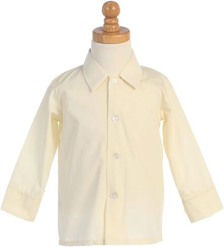 Cream Boys Dress Shirt, Collared Ivory Boys Button Down Shirt Long Sleeve Toddler, Camisas de Vestir de Bebes Boy Colorcrema in Saudi Arabia