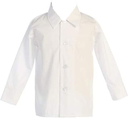 Cream Boys Dress Shirt, Collared Ivory Boys Button Down Shirt Long Sleeve Toddler, Camisas de Vestir de Bebes Boy Colorcrema in Saudi Arabia