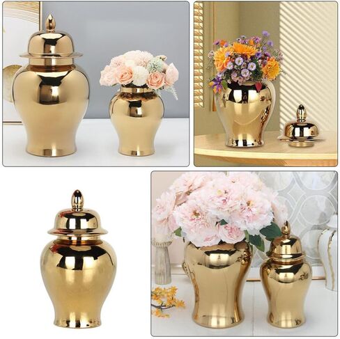 ABOOFAN Ceramic Ginger Jar,Handicraft Flower Vase with Lid Ginger Jar with Lid Home Decor Jar Loose Tea Storage Pot Tea Sugar Jar Container Storage White XS in Saudi Arabia