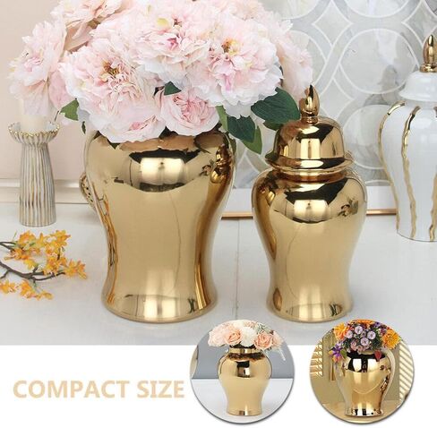 ABOOFAN Ceramic Ginger Jar,Handicraft Flower Vase with Lid Ginger Jar with Lid Home Decor Jar Loose Tea Storage Pot Tea Sugar Jar Container Storage White XS in Saudi Arabia
