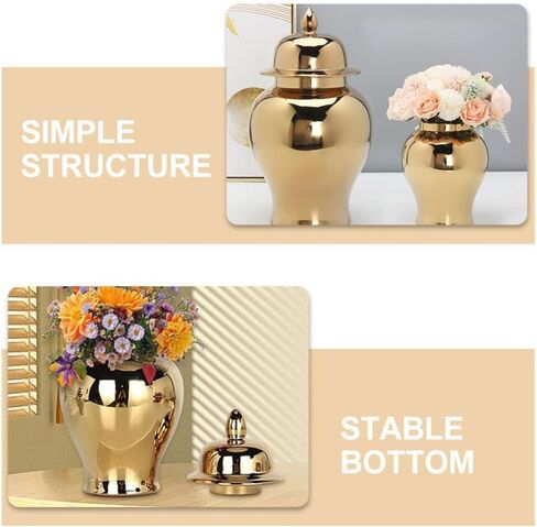 ABOOFAN Ceramic Ginger Jar,Handicraft Flower Vase with Lid Ginger Jar with Lid Home Decor Jar Loose Tea Storage Pot Tea Sugar Jar Container Storage White XS in Saudi Arabia