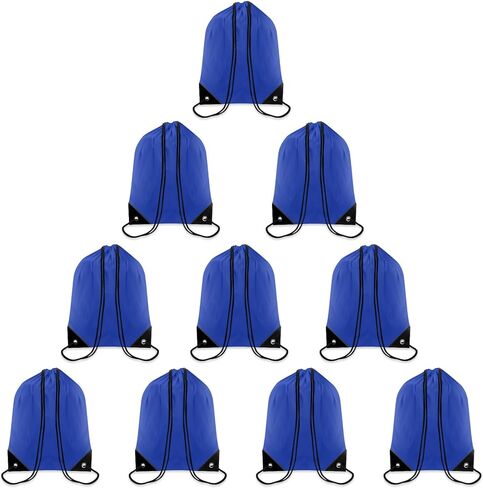 10 PCS Drawstring Backpack Bulk Drawstring Bags Nylon Cinch Bag DIY Drawstring Bag Waterproof Draw String Back Bag Cinch Sack String Backpack for Men and Women Sports Gym Travel Swimming, 10 Colors in Saudi Arabia