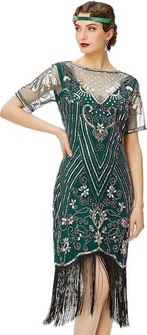 BABEYOND Flapper Dresses 1920s Gatsby - Roaring 20s Sequin Beaded Dress Fringe Dress in Saudi Arabia