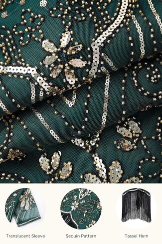 BABEYOND Flapper Dresses 1920s Gatsby - Roaring 20s Sequin Beaded Dress Fringe Dress in Saudi Arabia