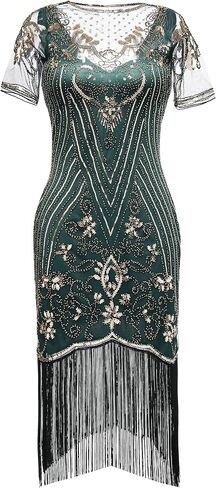 BABEYOND Flapper Dresses 1920s Gatsby - Roaring 20s Sequin Beaded Dress Fringe Dress in Saudi Arabia