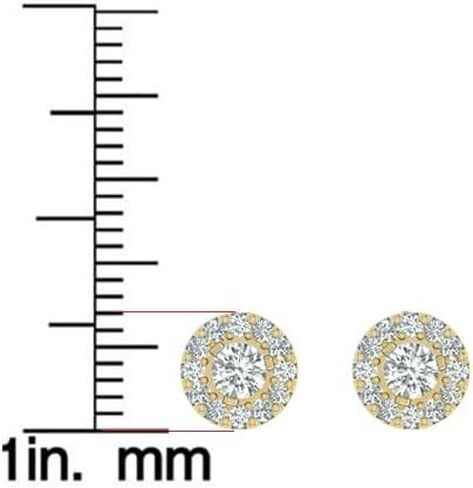 Women's Natural Halo Diamond Stud Earrings Available in 14K White and Yellow Gold (1/2 Carat TW - 1 Carat TW) - Jewelry For Her in Saudi Arabia