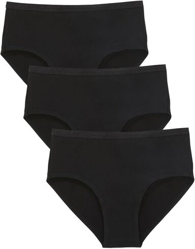 Subset Women's Organic Cotton Mid-Rise Brief 3-Pack, Extended Sizes; 2XS-4XL, Natural Knickey Undies, Breathable Underwear in Kuwait