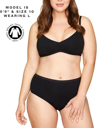 Subset Women's Organic Cotton Mid-Rise Brief 3-Pack, Extended Sizes; 2XS-4XL, Natural Knickey Undies, Breathable Underwear in Kuwait