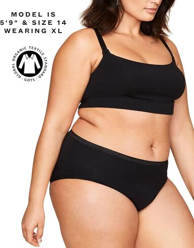 Subset Women's Organic Cotton Mid-Rise Brief 3-Pack, Extended Sizes; 2XS-4XL, Natural Knickey Undies, Breathable Underwear in Kuwait