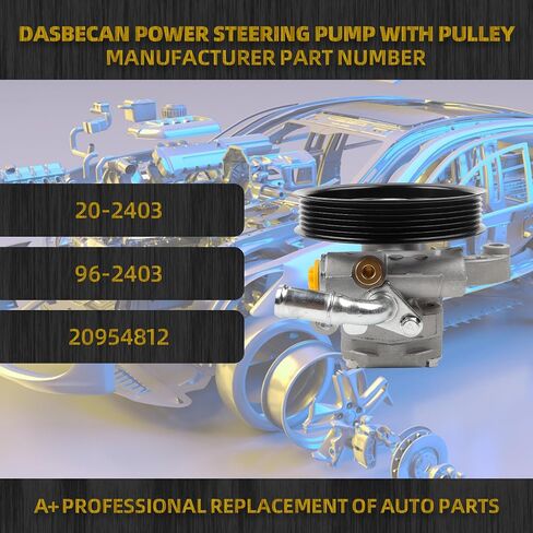 Dasbecan 20-2403 Power Steering Pump Replacement Compatible with 2008-2017 Buick Enclave 2009-2017 Chevy Traverse 2007-2016 GMC Acadia 2007-2010 Saturn Outlook 3.6L V6 Replaces# 12589753 in Saudi Arabia
