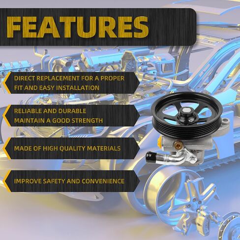 Dasbecan 20-2403 Power Steering Pump Replacement Compatible with 2008-2017 Buick Enclave 2009-2017 Chevy Traverse 2007-2016 GMC Acadia 2007-2010 Saturn Outlook 3.6L V6 Replaces# 12589753 in Saudi Arabia