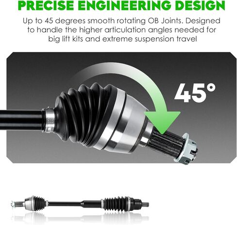 عمود محور السيرة الذاتية الأمامي عالي التحمل يسار يمين لـ Polaris Ranger 800 Crew 2010-2014، Ranger 6x6 800 2010-2016، Ranger 500 EFI 2009-2010 | ما يصل إلى 45 درجة دوران سلس in Kuwait