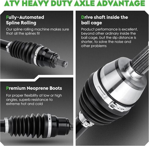 عمود محور السيرة الذاتية الأمامي عالي التحمل يسار يمين لـ Polaris Ranger 800 Crew 2010-2014، Ranger 6x6 800 2010-2016، Ranger 500 EFI 2009-2010 | ما يصل إلى 45 درجة دوران سلس in Kuwait