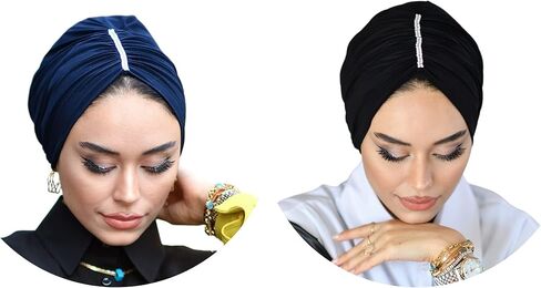 Jeweled Dubai-عمائم للنساء-حجاب للنساء|أغطية للشعر-أغطية رأس لعلاج السرطان-غطاء سفلي للحجاب-حجاب فوري-غطاء حجاب- in Saudi Arabia