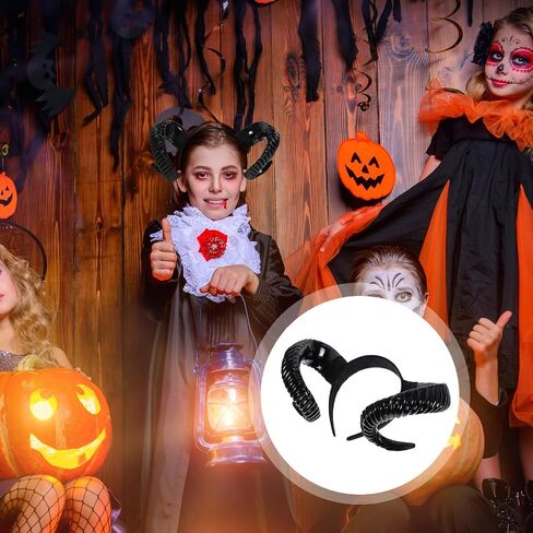 FOMIYES Sheep Horn Headband, Gothic Cosplay Hair Accessories, Ram Horns Hair Band for Adults Halloween Performance Party in Saudi Arabia