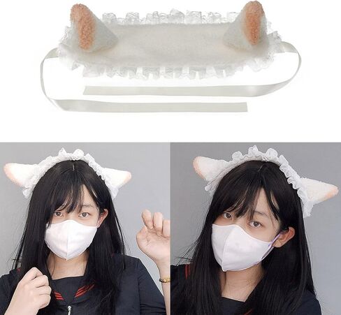 Cosplay Plush Lamb Ear Hair Hoop Woman Lamb Ear Shape Makeup Headband For Taking Photo Hair Accessories White Color in Saudi Arabia