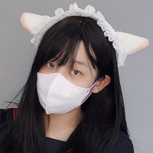 Cosplay Plush Lamb Ear Hair Hoop Woman Lamb Ear Shape Makeup Headband For Taking Photo Hair Accessories White Color in Saudi Arabia