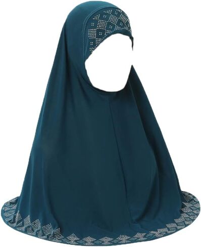 Women Shiny Rhinestones Muslim Hijab Islamic Long Turban Head Wrap Scarf Shawl in Kuwait