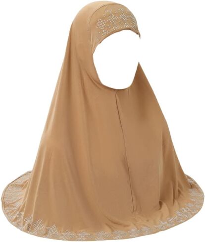 Women Shiny Rhinestones Muslim Hijab Islamic Long Turban Head Wrap Scarf Shawl in Kuwait