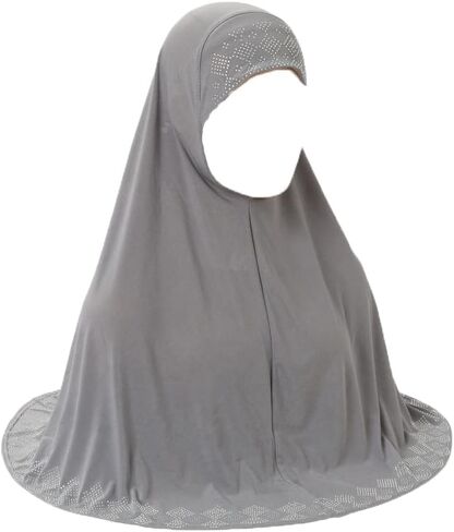 Women Shiny Rhinestones Muslim Hijab Islamic Long Turban Head Wrap Scarf Shawl in Kuwait
