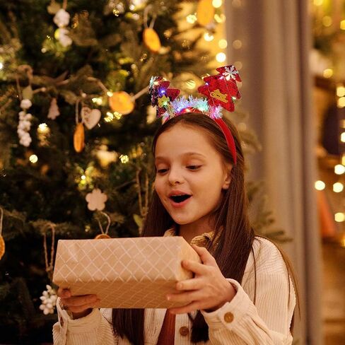 Christmas Headband Xmas Tree Headband Sequins Hairbands Light Up Hairband LED Headpiece Party Headband for Women in Saudi Arabia