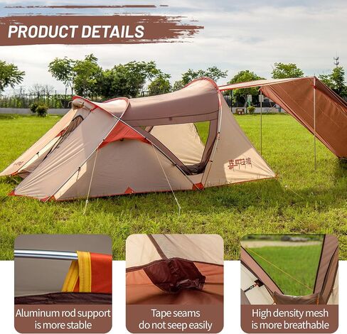 Family Tent for Camping, 3-4 Person Tent Camping Tent Portable for Outdoor Excursion Camping Beach in Saudi Arabia