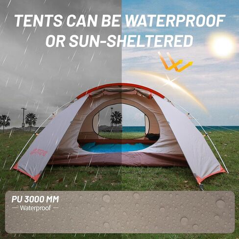 Family Tent for Camping, 3-4 Person Tent Camping Tent Portable for Outdoor Excursion Camping Beach in Saudi Arabia