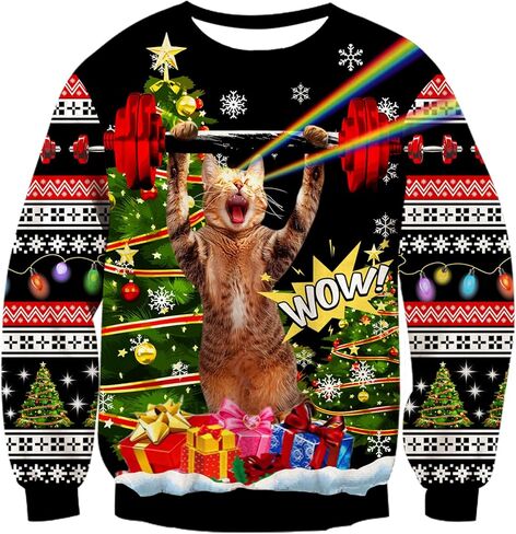 RAISEVERN Ugly Christmas Sweatshirt for Women Men Funny Novelty Xmas Tops in Kuwait