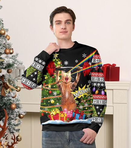 RAISEVERN Ugly Christmas Sweatshirt for Women Men Funny Novelty Xmas Tops in Kuwait