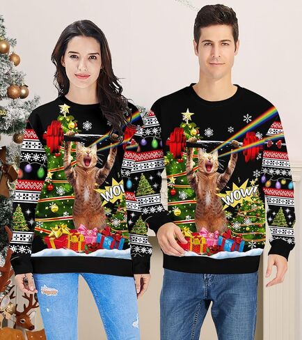RAISEVERN Ugly Christmas Sweatshirt for Women Men Funny Novelty Xmas Tops in Kuwait
