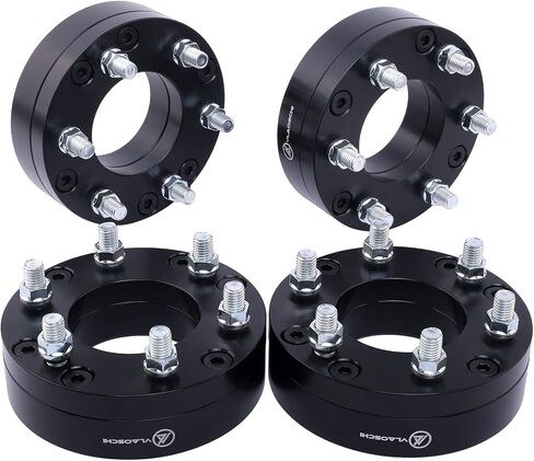 VLAOSCHI Black Forged 5x135 to 6x135 Wheel Adapters 2 Inch with 14x2 Studs Compatible with Ford - 5 Lug to 6 Adapter for 1997-2003 F150 | 1997-2002 Expedition (6x135 Rim on 5x135 Vehicle) - Pack of 4 in Kuwait