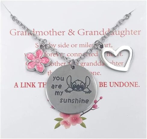 Todenb To My Granddaughter You are My Sunshine Necklace and Greeting Card Necklace from Grandma Jewelry Stuff Birthday Christmas New Year in Saudi Arabia