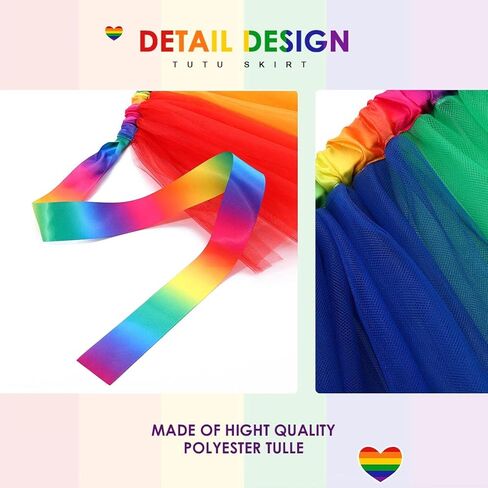 تنورة كاكاكو للسيدات بألوان قوس قزح تنورات قصيرة من التول للبالغين بطبقات رقص الباليه زي توتو (قوس قزح) in Kuwait