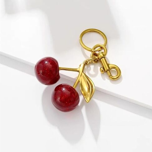 MPK Cherry Bag Charm Purse Charms Keychain- Car Cherry Accessories keychian Christmas Valentine Bag Gifts For Women in Kuwait