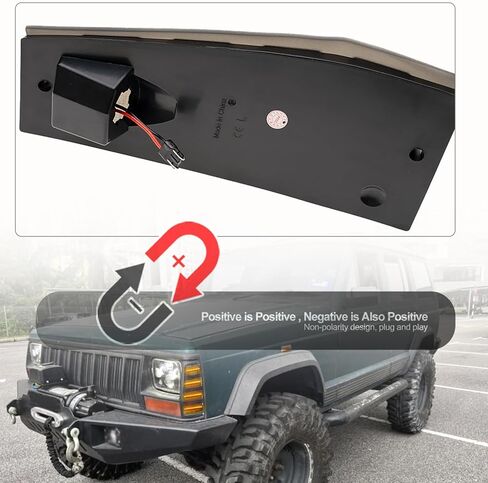 استبدال أضواء علامة الجانب LED لـ 1984-1996 J-eep Cherokee XJ 86-92 Comanche MJ، عدسة مدخنة كهرمانية LED للحاجز الجانبي لإشارة الانعطاف طقم ضوء عاكس زوج سائق مجموعة مصابيح الركاب CH2550113 in Kuwait