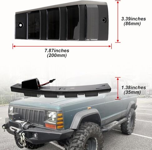 استبدال أضواء علامة الجانب LED لـ 1984-1996 J-eep Cherokee XJ 86-92 Comanche MJ، عدسة مدخنة كهرمانية LED للحاجز الجانبي لإشارة الانعطاف طقم ضوء عاكس زوج سائق مجموعة مصابيح الركاب CH2550113 in Kuwait