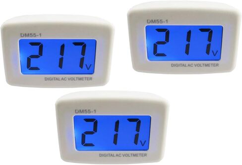الفولتميتر الرقمي، Yeeco Flat US Plug in AC LCD Voltmeter Volt Panel Meter AC 100V للتيار المتردد 80-300 فولت، جهاز اختبار الجهد الكهربي، جهاز قياس الأمبير المنزلي، قطعتان in Kuwait